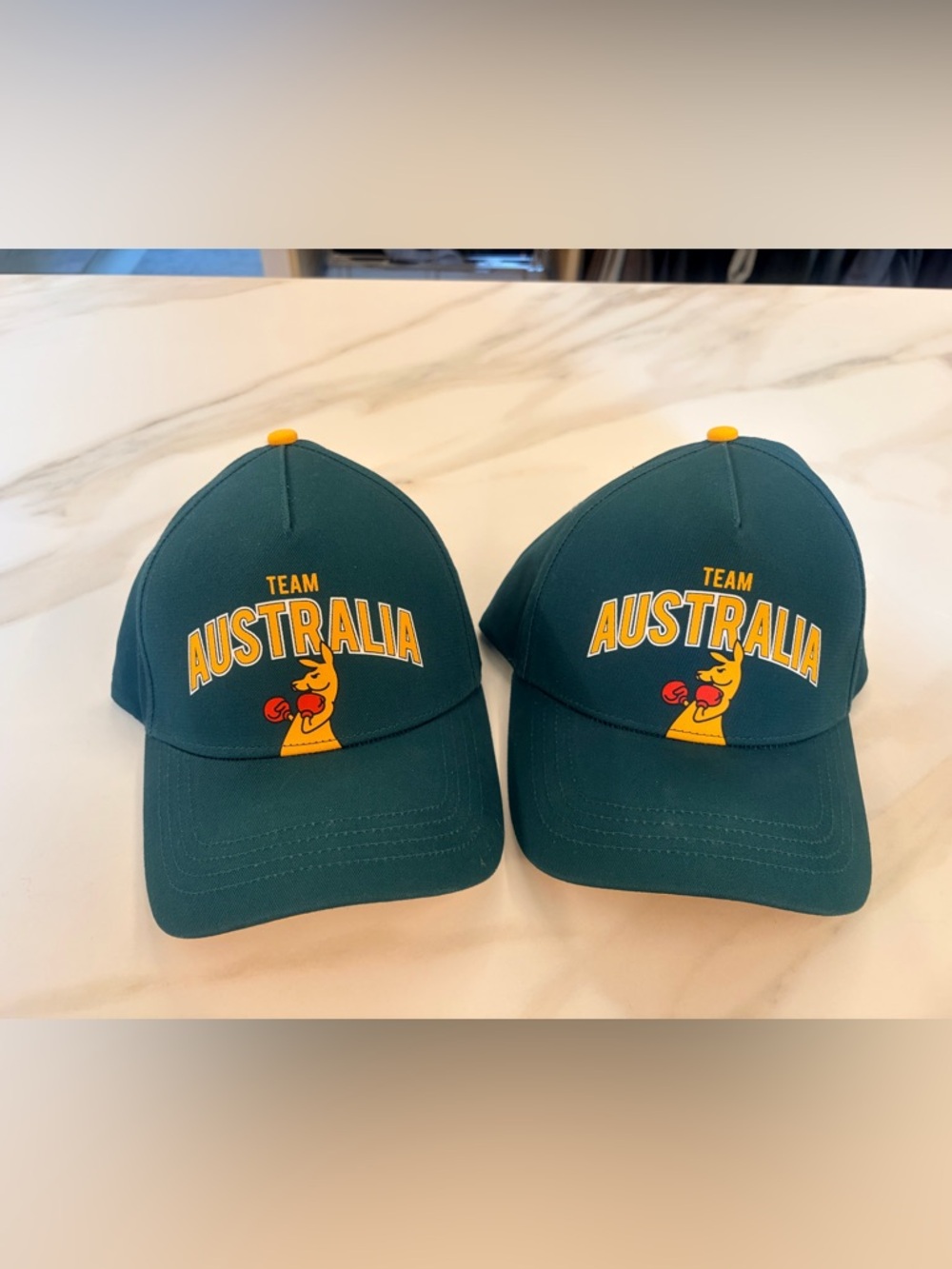 Team Australia Kids Green Baseball Cap with Yellow Logo. Never won brand new.